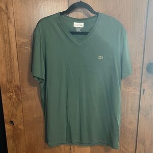 Lacoste Men's V-Neck Short Sleeve Tee - Forest Green